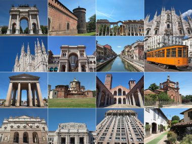 Milan landmarks clipart