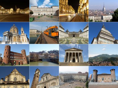 Turin landmarks, Italy clipart