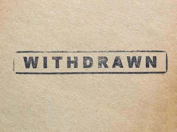 Withdrawn — Stock Photo, Image