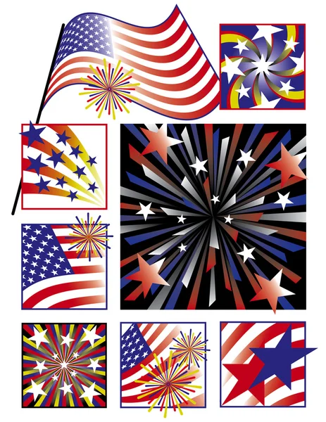 Celebraciones americanas en gradientes — Archivo Imágenes Vectoriales