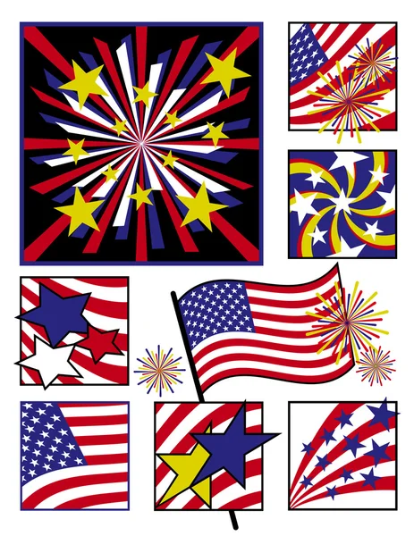 Celebraciones americanas en colores sólidos — Archivo Imágenes Vectoriales