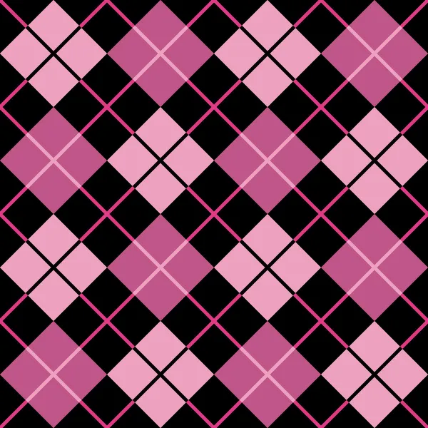 Argyle μοτίβο σε μαύρο και ροζ — Διανυσματικό Αρχείο