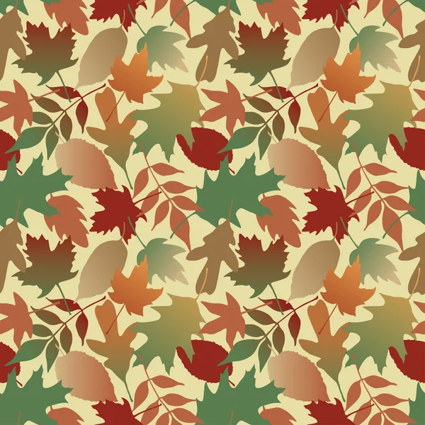 Őszi levelek mintája — Stock Vector