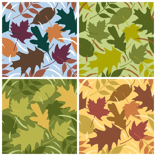 四个季节树叶图案 — 图库矢量图片