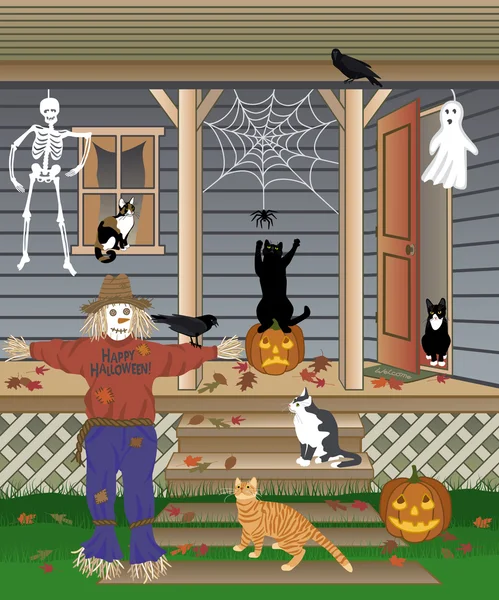 Halloween koty — Wektor stockowy