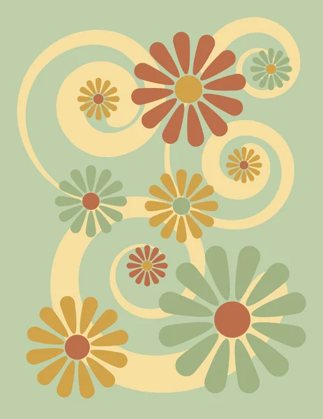 Fond de fleur en vert — Image vectorielle
