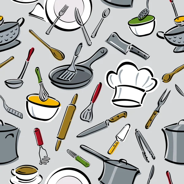Patrón de herramientas de cocina — Vector de stock