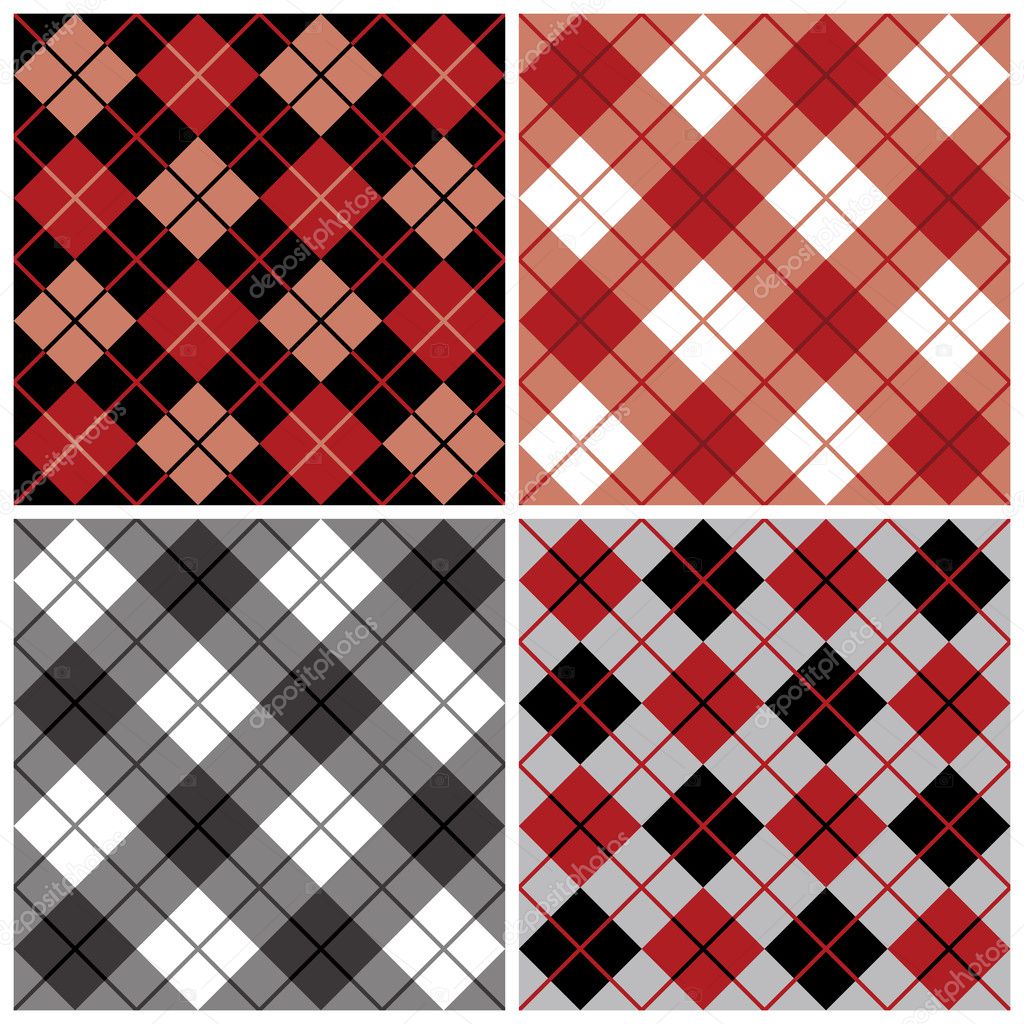 Argyle-Plaid Pattern in Red and Black