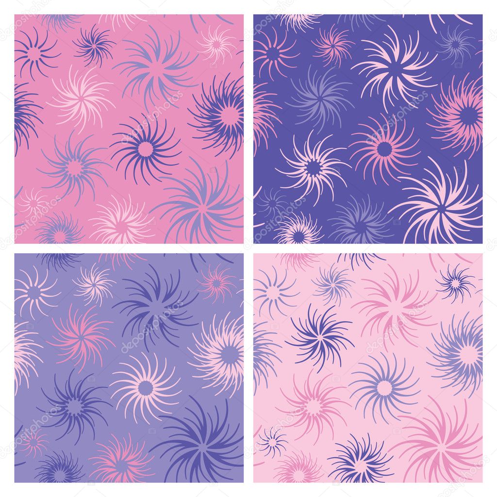 Fire Flower Pattern in Pink and Lavender