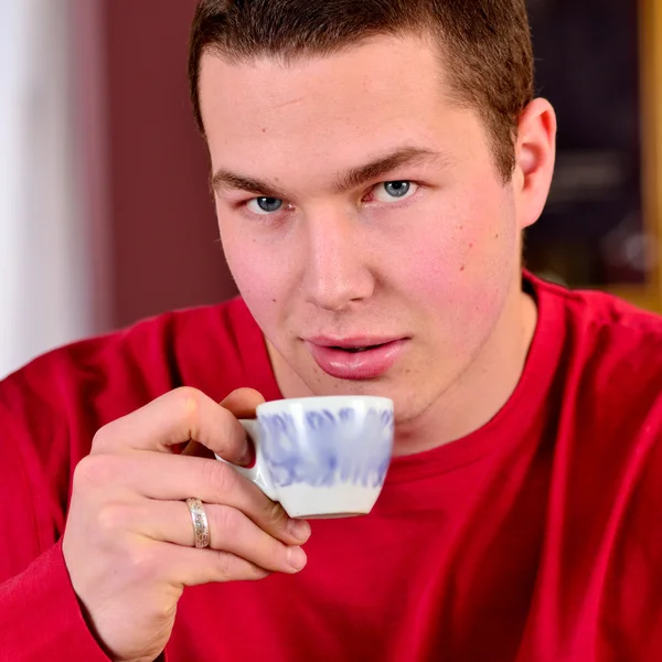 stock image Handsome man drinking coffee