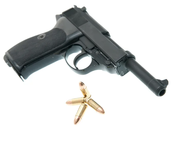 Arma - Pistola isolata su sfondo bianco — Foto Stock