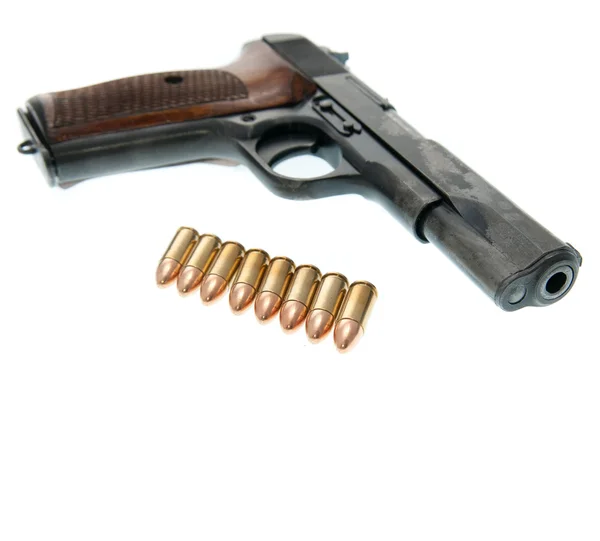 Zbraň - pistoli izolovaných na bílém pozadí — Stock fotografie