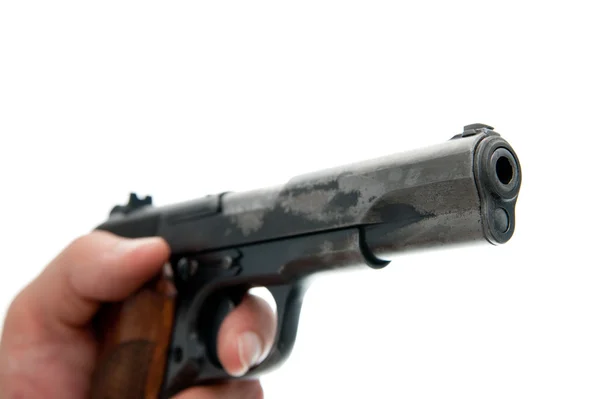 손바닥 만한 오래 된 총 — 스톡 사진