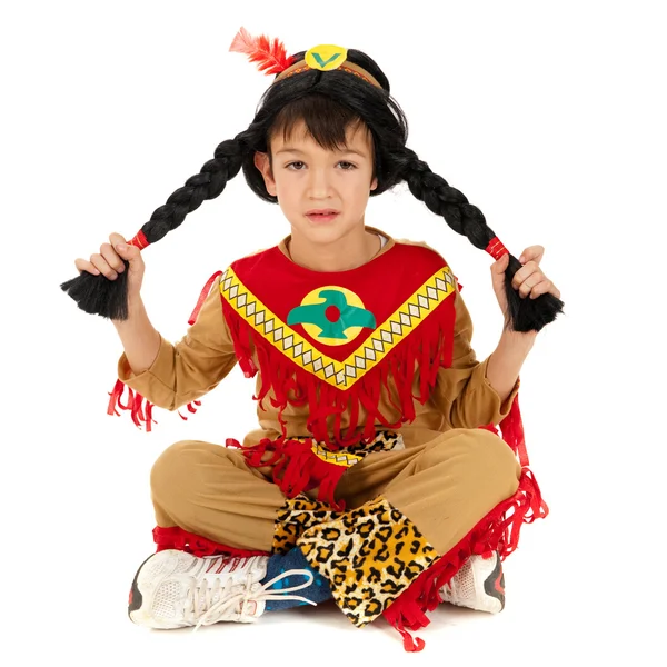 Little indian boy isolated over white background — Stock Photo, Image
