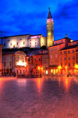 Tartini square in Piran clipart