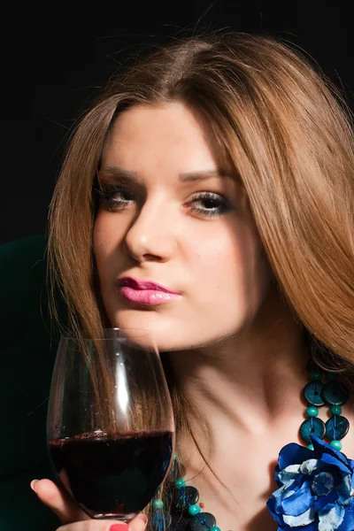 stock image Young woman drinking wine