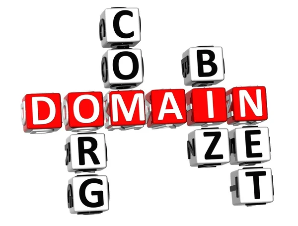 3D-s domain org com biz net, keresztrejtvény — Stock Fotó