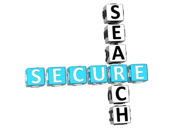 3d sichere Suche Kreuzworträtsel — Stockfoto
