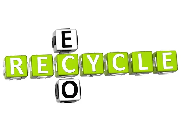 Crucigrama de reciclaje 3D Eco — Foto de Stock