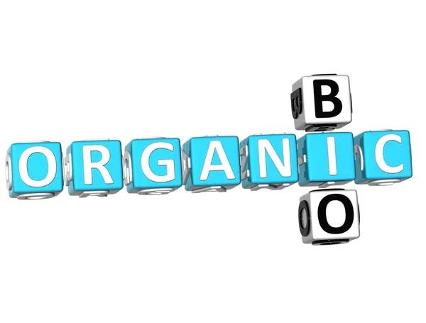 3D Organic Bio Crossword — Stock Photo, Image