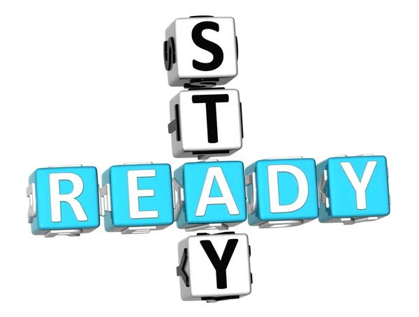 3D Stay Ready Crossword — Stock Photo, Image