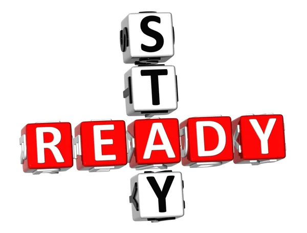 3D Stay Ready Crossword — Stock Photo, Image
