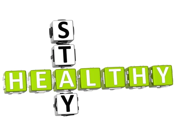 3D Stay Healthy Crossword — Stock Photo, Image