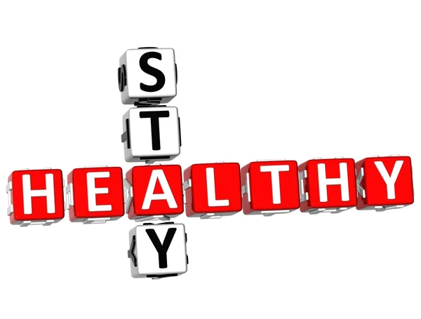 3D Stay Healthy Crossword — Stock Photo, Image