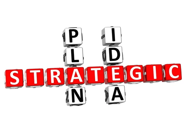 3D Strategic Plan Idea Crossword — Stock Photo, Image