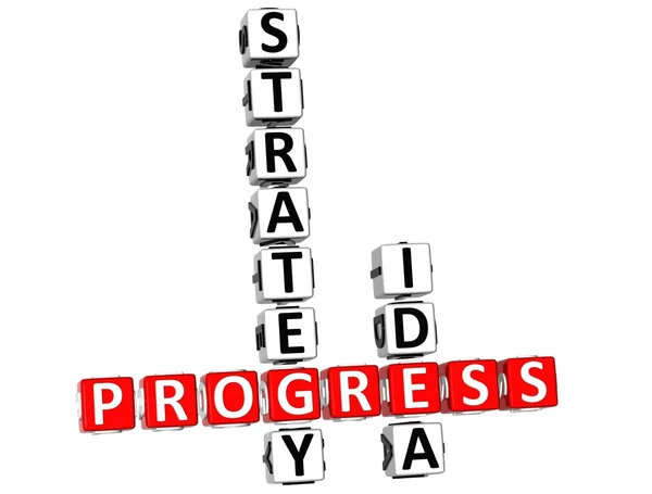 3D Progress Strategic Idea Crossword — Stock Photo, Image