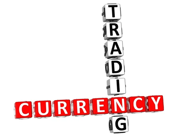 Mots croisés de trading en devises 3D — Photo