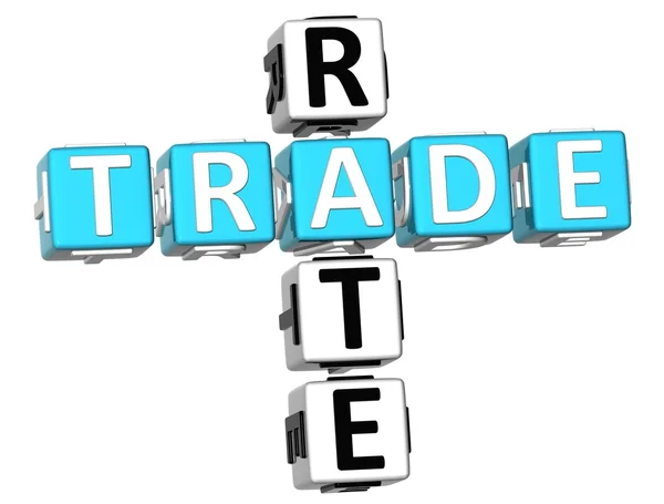 3 d の貿易率クロスワード — ストック写真
