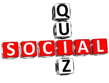 3D Social Quiz Crossword clipart