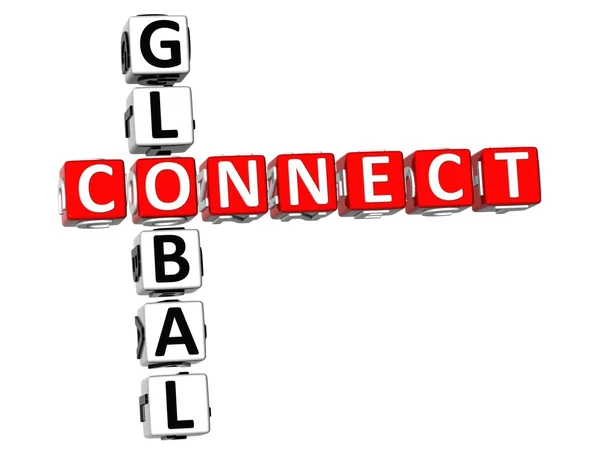 3D Global Connect cruciverba — Foto Stock