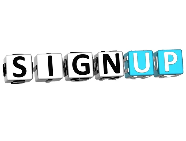 3D Sign Up Cube Text — Stock Photo, Image