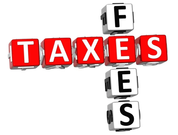 Taxas de impostos 3D Palavra cruzada — Fotografia de Stock