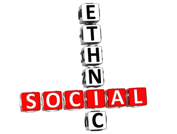 3D Social Ethnic Crossword — Stock Photo, Image