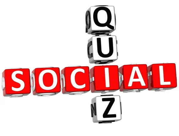 3D Social Quiz Crossword — Stock Photo, Image