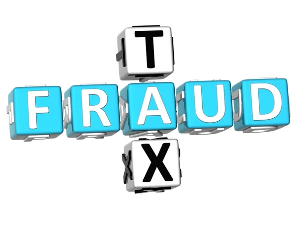3D Fraud Tax Crossword — Stock Photo, Image