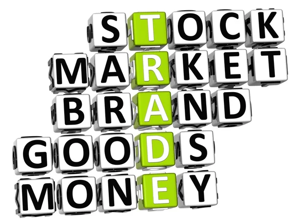 3D Trade Market Stock Mots croisés — Photo