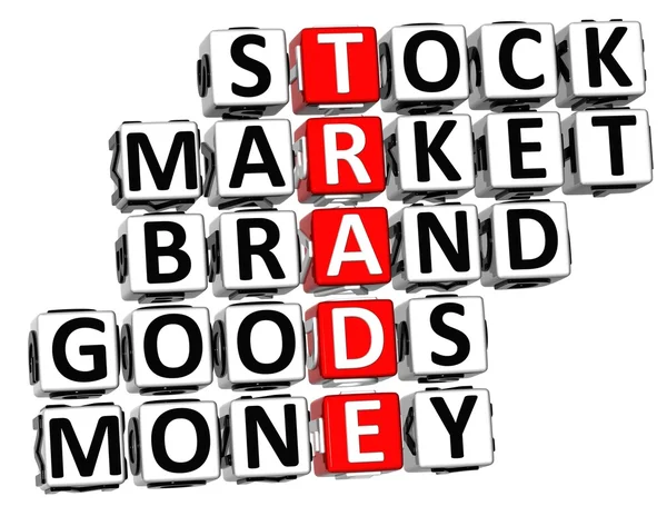 Mercado de comércio 3D Stock Palavra cruzada — Fotografia de Stock