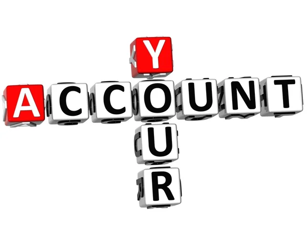 3D Your Account Crossword — Stock Photo, Image