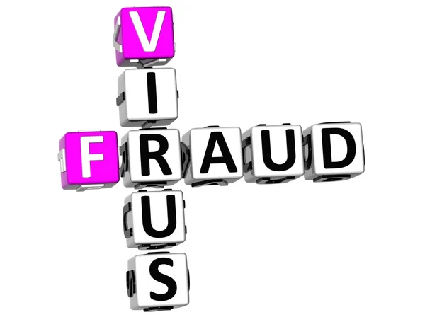 3D Virus Fraud Crossword — Stock Photo, Image