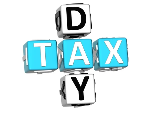 3D Day Tax Crossword — Stock Photo, Image