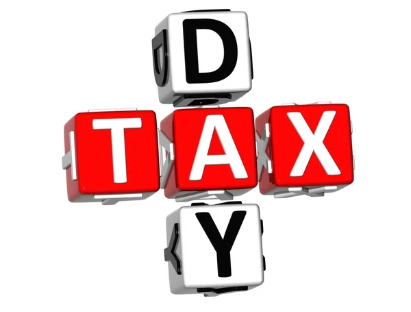 3D Day Tax Crossword — Stock Photo, Image