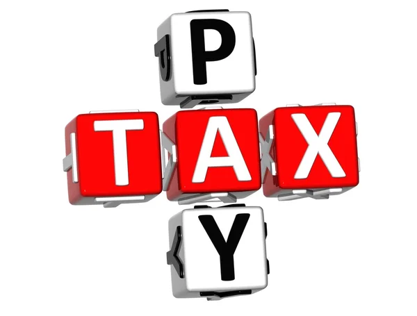 Parole crociate 3D Pay Tax — Foto Stock