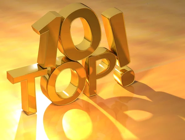Topo 10 Texto dourado — Fotografia de Stock