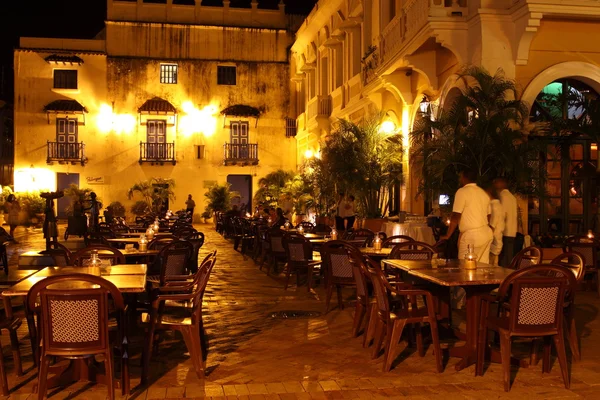 Vista nocturna de Cartagena de Indias, Colombia . — Foto de Stock