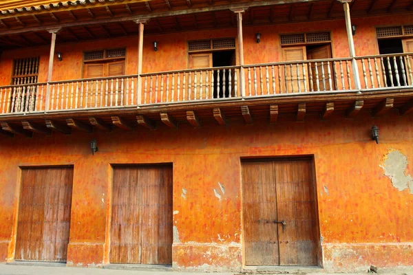 스페인 식민 집입니다. 카 르 타 헤나 드 indias, 콜롬비아. — 스톡 사진