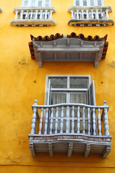 Casa colonial espanhola. Cartagena de Indias, Colômbia . — Fotografia de Stock